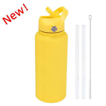 Sports Stainless Steel Large Capacity Straw Warm-keeping Water Cup
